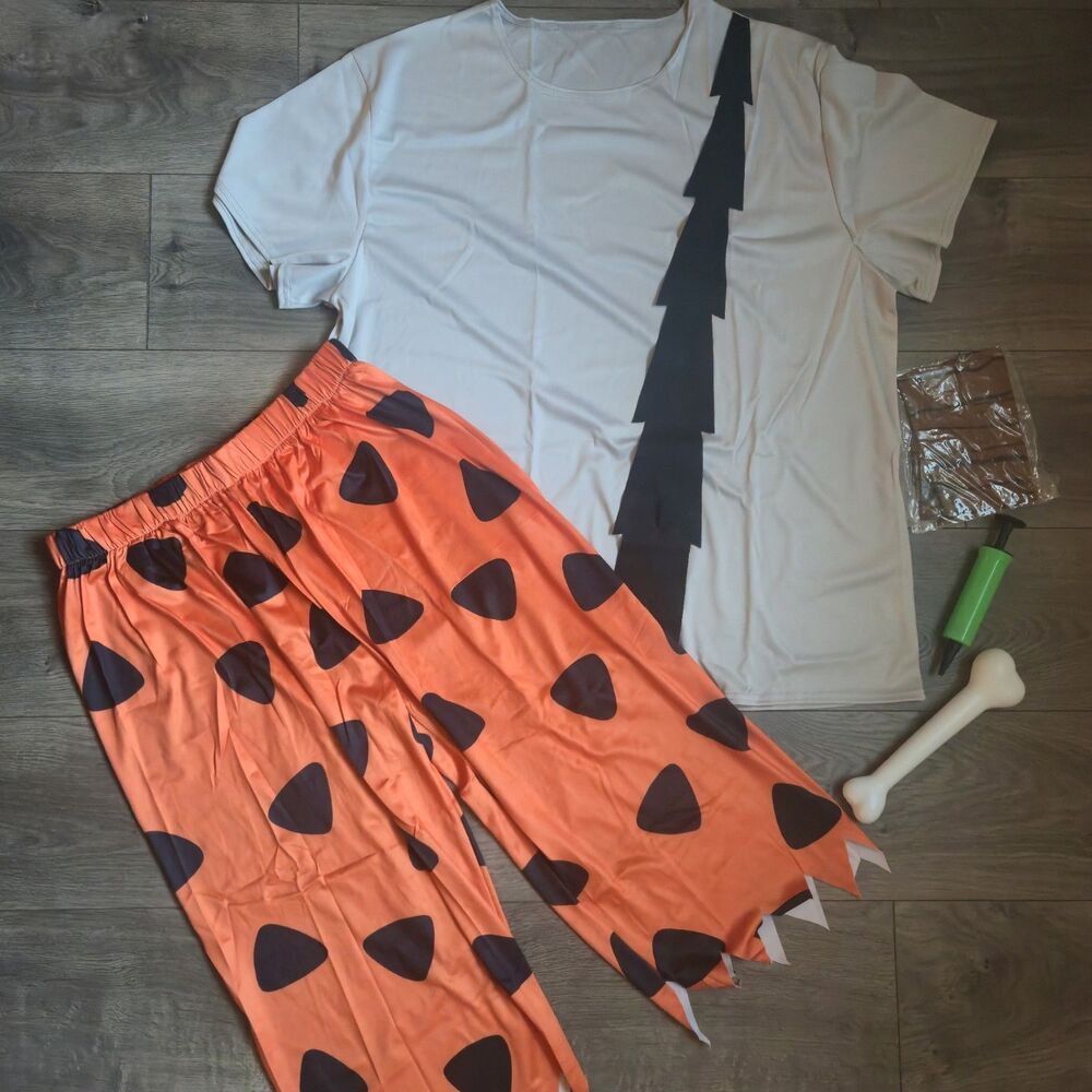 The Flintstones Bamm Bam Bam Costume Adult XL Caveman Outfit Club Bone Halloween